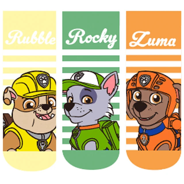 Lote de 3 pares de calcetines de algodón de malla para niños y niñas de 3 a 7 años, de la Patrulla Canina, de moda para primavera y verano. 