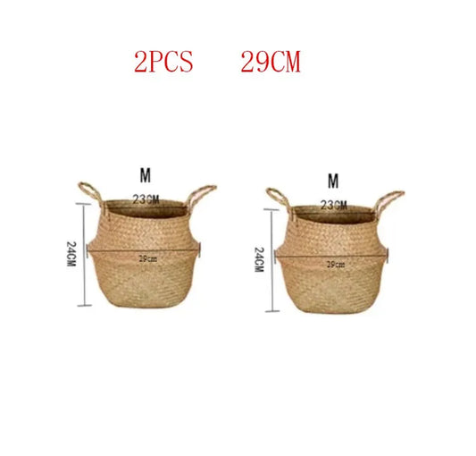 Seaweed Wicker Basket Rattan Hanging Flowerpot Dirty Clothes Storage WF1015