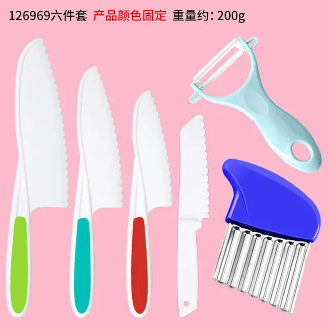 Wooden Cutter for Kids,Kid's Knife,Plastic Fruit Knives,Kids DIY Peeler Tools Kitchen Accessories 