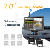 LeeKooLuu Wireless Dual Backup Reversing Cameras and 7" IPS Car Monitor IR Night Vision Rear View Camera for RV Truck Trail Bus