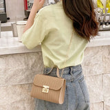 Minimalist PU Leather Chain Shoulder Bag High-Capacity Underarm Handbag Single Shoulder Bag Tote Bag Female Crossbody Bag