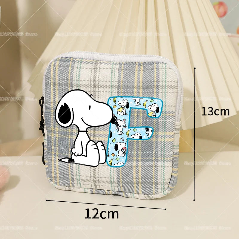 Snoopys Storage Bag Women Large-capacity Lipstick Sanitary Napkin Storage Bag Cute Anime Travel Portable Simple Girls Coin Purse