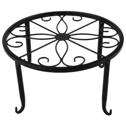 Wrought Iron Potted Stander Flower Pot Rack Stand Basin Display Shelf Garden Plant Flower Holder Balcony Round Decor Ra