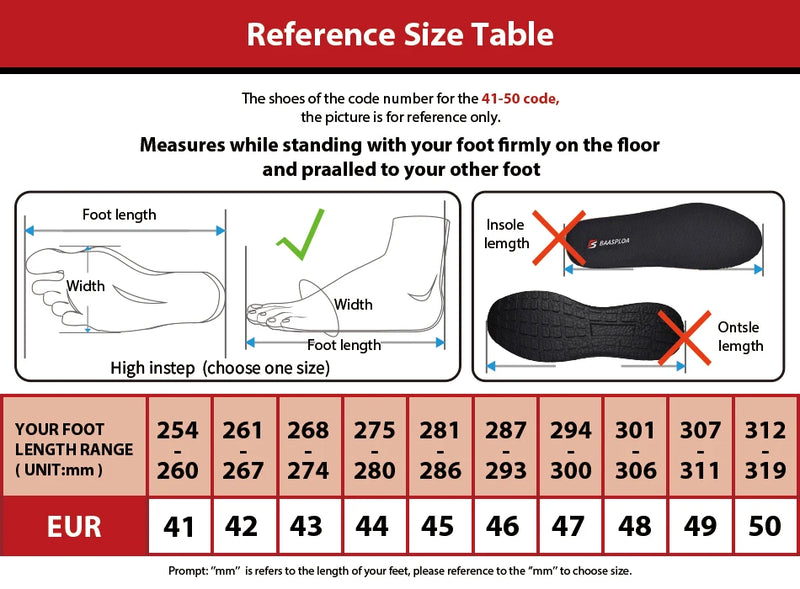 Baasploa Men Casual Sneakers New Mesh Breathable Sport Shoes For Men Lightweight Comfort Running Shoes Non-Slip Outdoor Male