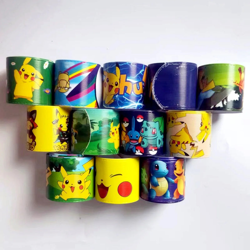3/6/12pcs Pokemon Bracelets Pikachu Figures Anime Wristband Child Slap Band Puzzle Toys Boys Girls Birthday Party kids toy Gifts