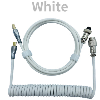 Coiled cable type C Mechanical keyboard wire USB keyboard cable  mechanical keyboard Aviator Desktop Computer Aviation Connector