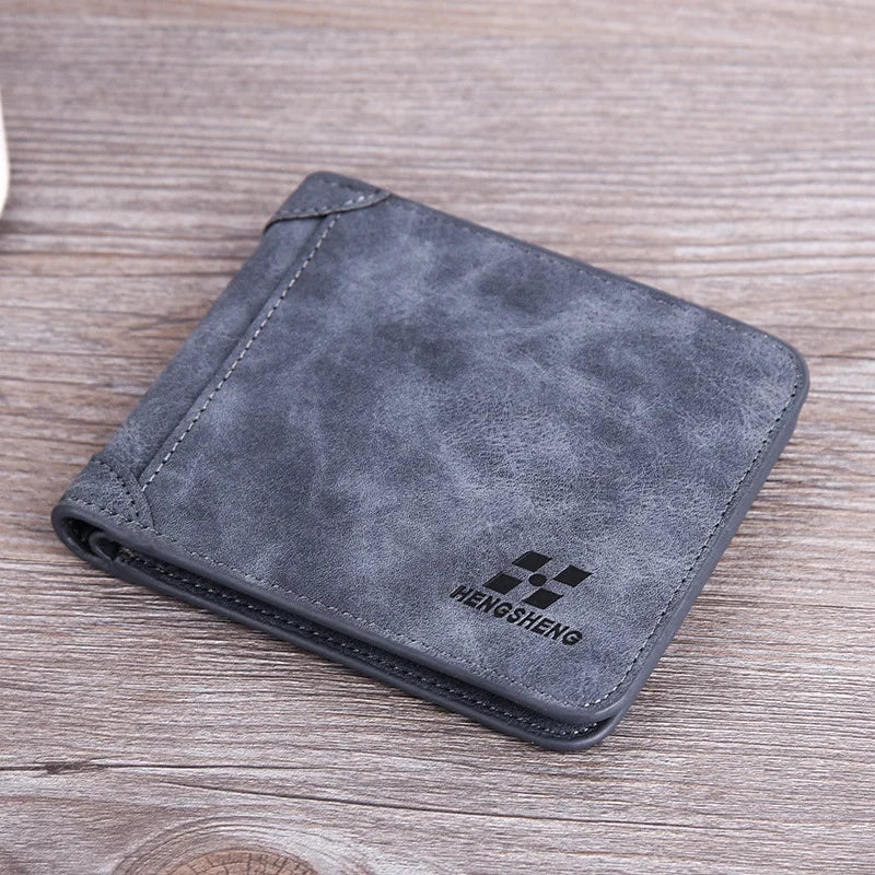 Men's Wallet Leather Billfold Slim Hipster Cowhide Credit Card/ID Holders Inserts Coin Purses Luxury Business Foldable Wallet