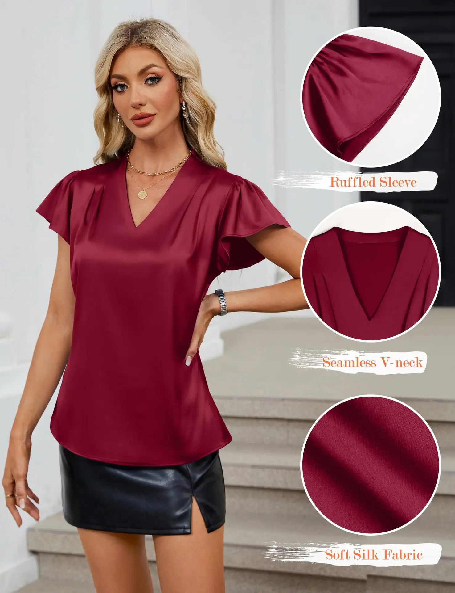 2026 Fashion Summer Casual Shirts Office Lady Tops Mujer Elegant Simple Chiffon Blouse Women Short Sleeve V-Neck Woman Clothes