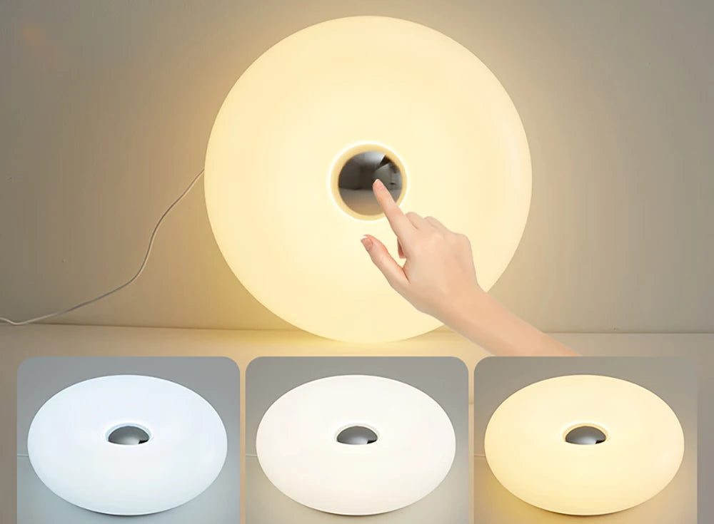 Bauhaus table lamp USB plug bedroom bedside lamp living room dining room decoration donut ambient light (Not glass)