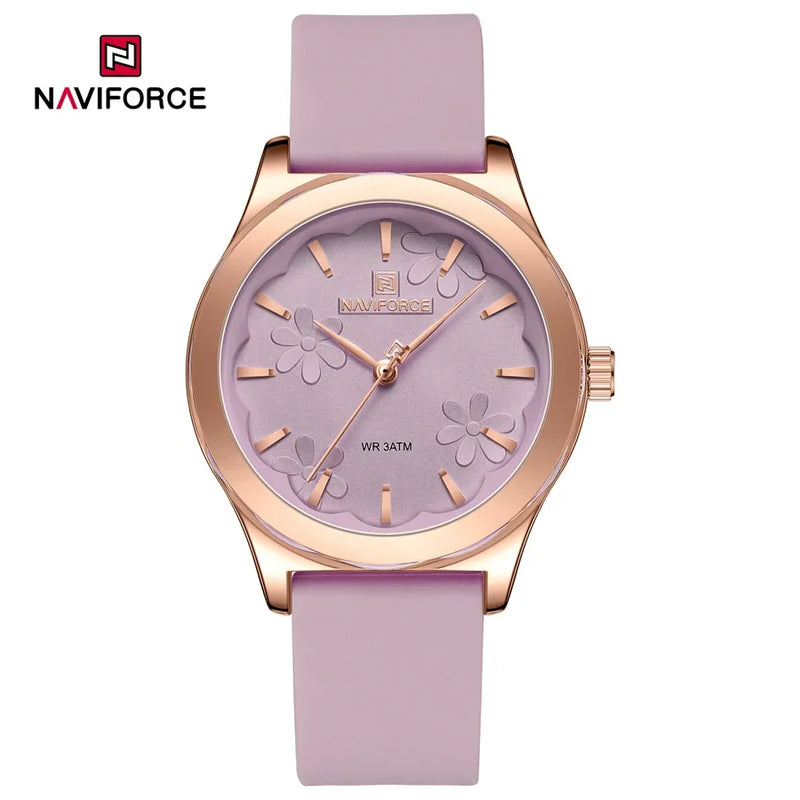 NAVIFORCE NF5051 Women Watch Silicone Quartz Wrist watches for Women Sport Clock Girls Gift Ladies Watches