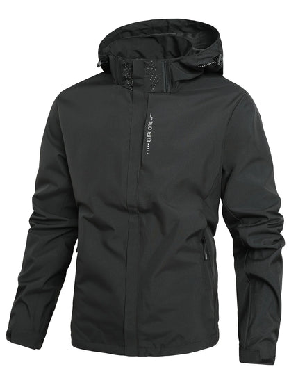Men's Lightweight Waterproof Rain Jacket, Hooded Shell Outdoor Raincoat Hiking Windbreaker Jacket Coat