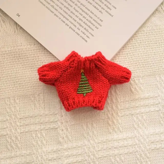 Cute Mini Plush Doll Clothes, 17cm, Outfit Acessórios para Coréia Kpop Exo Labubu Idol Dolls, Camisola de malha, Presente do miúdo