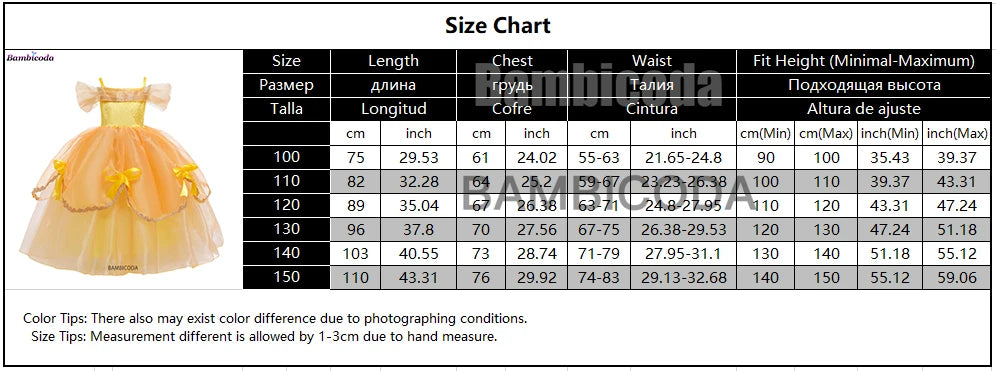2025 Cosplay Belle Princess Dress Girls Dresses For Beauty and beast Party Clothing Magic stick crown Costume 3-12Y