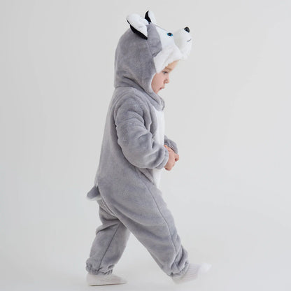 Umorden Infant Toddler Dalmatian Dog Lion Tiger Dinosaur Costumes Baby Boys Girls Kigurumi Cartoon Animal Romper Halloween Purim