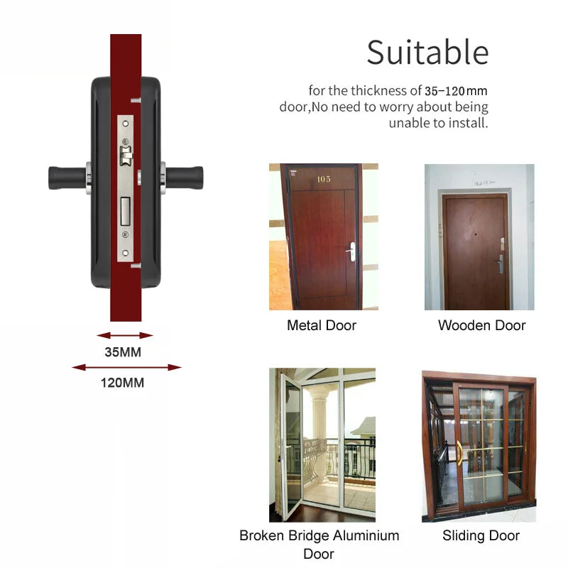 Wishome Biometric Recognition Smart Door Lock remote control Fingerprint Password IC Card APP Wifi Lock Unlock