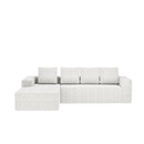 Cloud-shaped corner sofa with L-shaped chaise lounge, suitable for living room and bedroom, no assembly required.