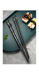 5Pairs Janpanese Reusable Chopsticks Black Sushi Sticks For Food Noodles Alloy Chinese Korean Chopsticks Kitchen Tableware