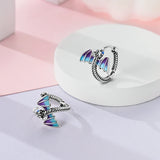 Real 925 Sterling Silver Colorful Dragonfly Butterfly Animal Earrings For Women Exquisite Birthday Anniversary Jewelry Gifts