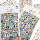 8pcs pencils erasers pens clips stationery themed stickers handbook DIY notebooks dairy pens students' back-to-school gifts