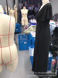 Women's New Solid V Neck Flutter Sleeve Tie Waist Split Wide Leg Jumpsuit Elegant Slimming Versatile Party Daily Casual Jumpsuit