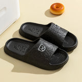 Summer Children Slippers Indoor Cute Bear Print Anti-Slip Soft Sole Exquisite Parent-Child Shoes Home Comfy Leisure Shoes