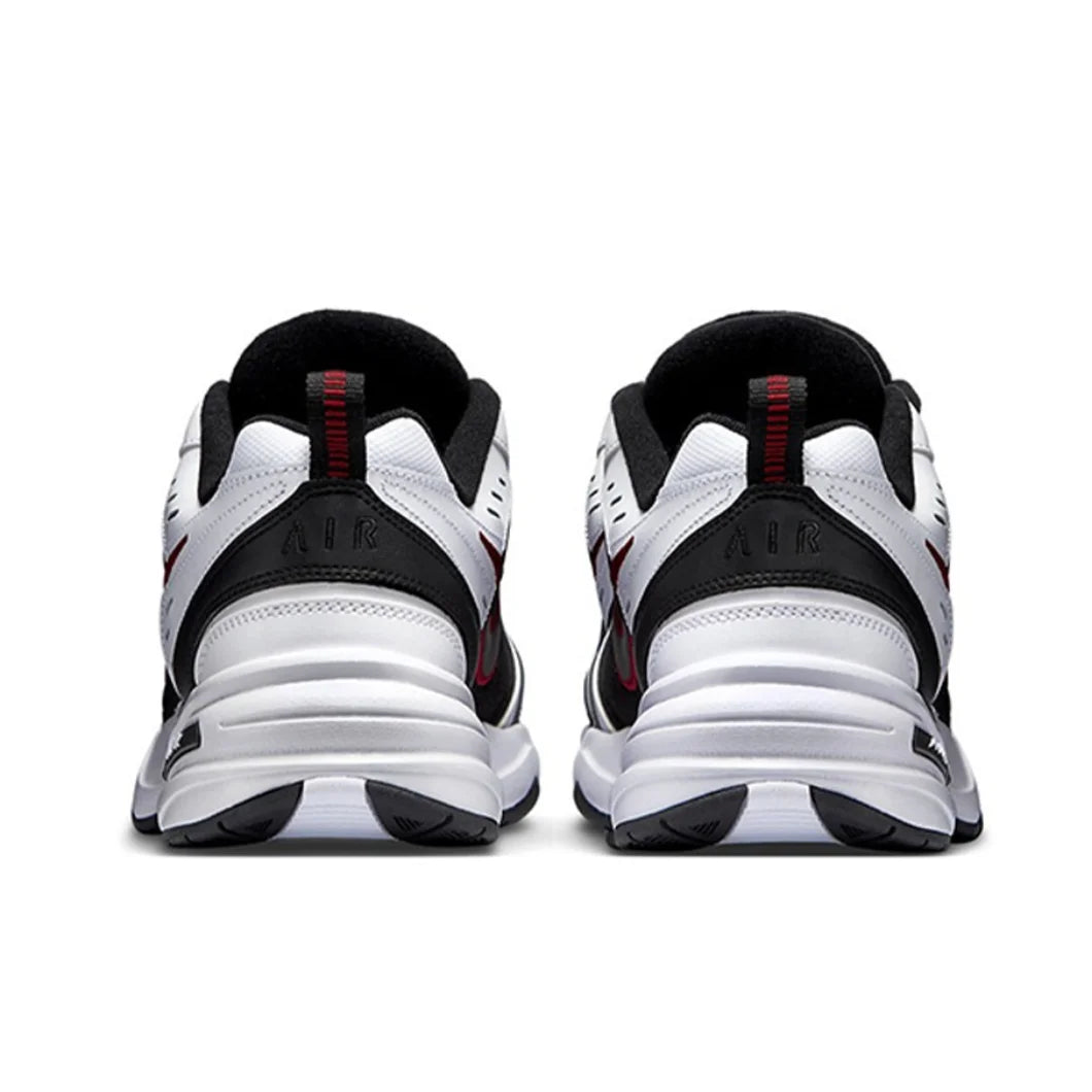 Zapatillas Nike Air Monarch 4 Low para hombre y mujer, clásicas, retro, informales, cómodas y acolchadas, blancas y plateadas.