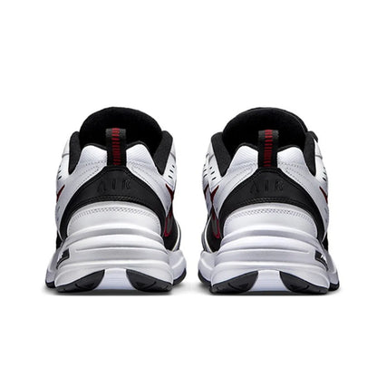Zapatillas Nike Air Monarch 4 Low para hombre y mujer, clásicas, retro, informales, cómodas y acolchadas, blancas y plateadas.