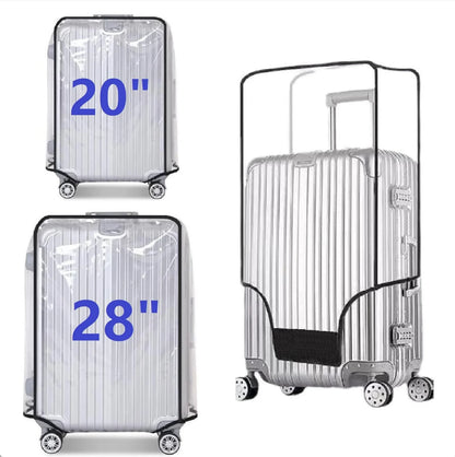 Waterproof Wheeled Suitcase Dust Cover Clear PVC Suitcase Cover Protectors Transparent Luggage Covers Dustproof Travel Sleeve