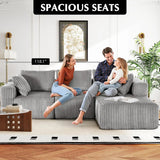 118" Compressed Sofa for Living Room L Shaped Boneless Couch, Modular Sectional Sofa, Sofa Bed Memory Foam Couches with Chaise