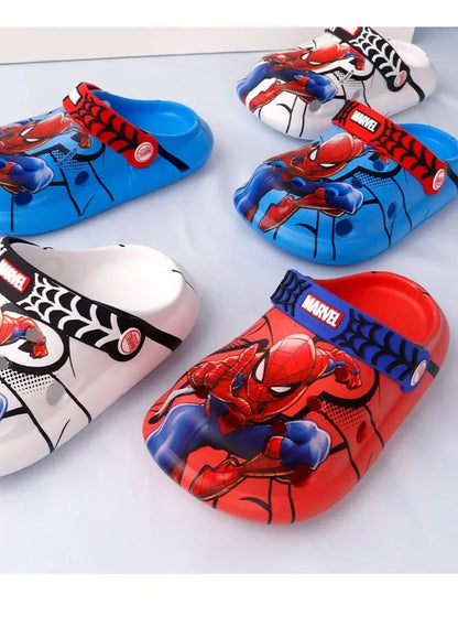 Disney Children's Slippers Summer Boys Spiderman Slipper Anti-slip Hole Kids Beach Shoes Soft Bottom Toddler Home Slipper