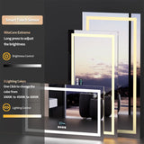 LUVODI Large Illuminated Bluetooth Bathroom Mirror Rectangle Anti-fog LED Bathroom Vanity Mirror with Bluetooth Speaker 3 Color