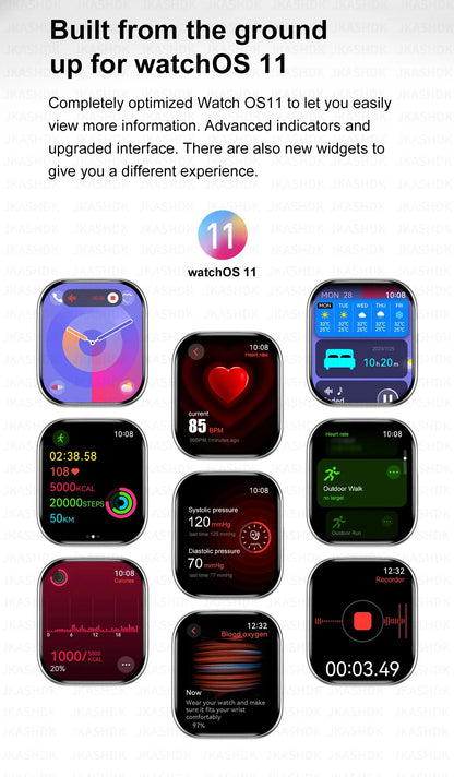 New For Apple Watch 10 GPS NFC Smart Watch Men Women Wireless Charging BT Call Waterproof HD AMOLED Smartwatch For Android IOS