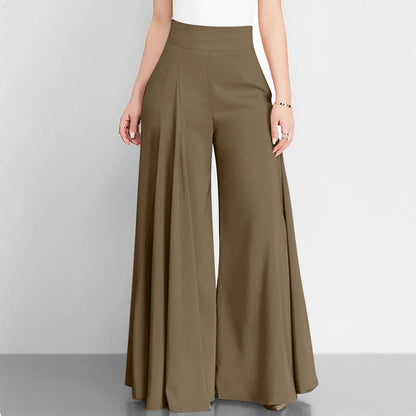 Pantalones anchos de cintura alta para mujer, pantalón largo, holgado, informal, elegante, para oficina, primavera y otoño