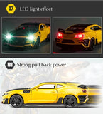 Scale 1/32 Camaro Toys Model Car Alloy Metal Diecast With 4 Door Opened Sound Light Pull Back Vehicle for Boy Gift Collection