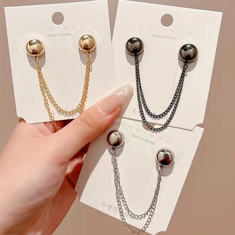 DIY Sewing Supplies Hooks Chain Magnetic Buckle Exquisite Brooch Buckles Roll Up Pants Legs Alloy Change Shorts Trouser Legs