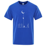 Summer Men's High Quality 100% Cotton Cool Funny Astronaut Print Casual Loose O-neck for Men T-shirt Male T-shirt Hip Hop Tee