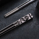 23cm Exquisite Dragon Pattern Chopsticks 304 Stainless Steel Non-slip Chinese Chopstick Food Sushi Sticks Home Kitchen Tableware