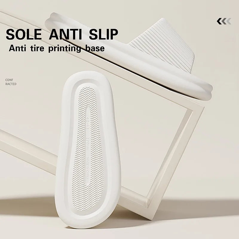 Fashion Men's Women's Sandals Anti-Slip Wear-Resistant EVA Thick Sole Comfortable Home Slippers Bathroom Bath Flip-Flops