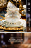 Gold Luxury Home Dinnerware Sets Gift Wedding Guests Party Kitchen Tableware Ceramic Christmas Tableware Dinner Sets