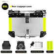 KEMIMOTO 45L/55L/65L Motorcycle Aluminum Case Tail Box Trunk with backrest Universal Top Tail Rear Luggage Tool Storage Box