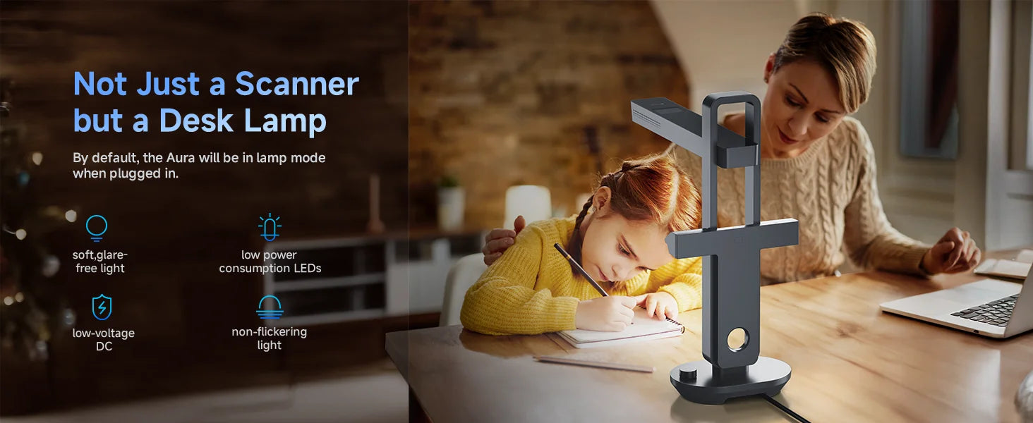 CZUR Aura Pro Portable Book Scanner Document Max A3 Size with Smart OCR Led Table Desk Lamp for Family Home Office