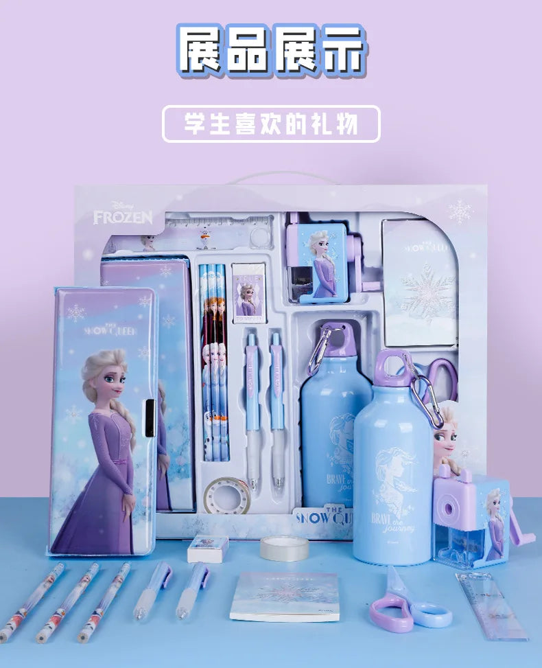 Disney Stationery Set Gift Box Mickey Minne SpiderMan Lotso Frozen Primary student School Supplies Boys girls Children's Gift