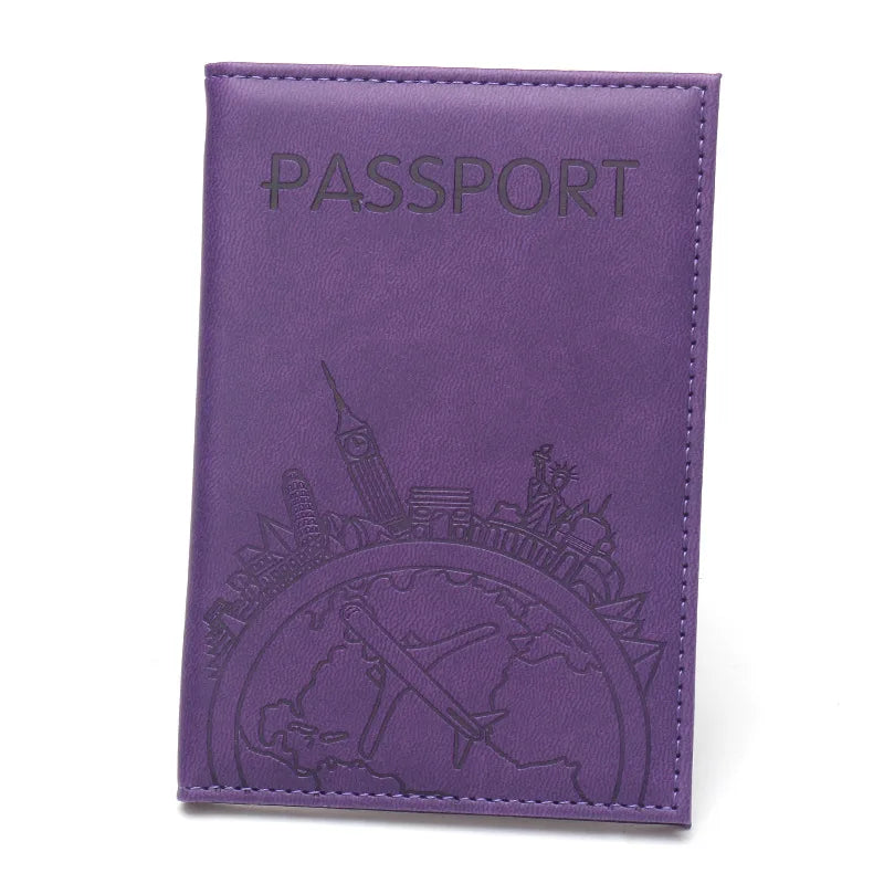 Global Flight Printed Passport Holder Leather Passport Covers Lightweight Airplane Passport Case Id Holder Plane Ticket Holder