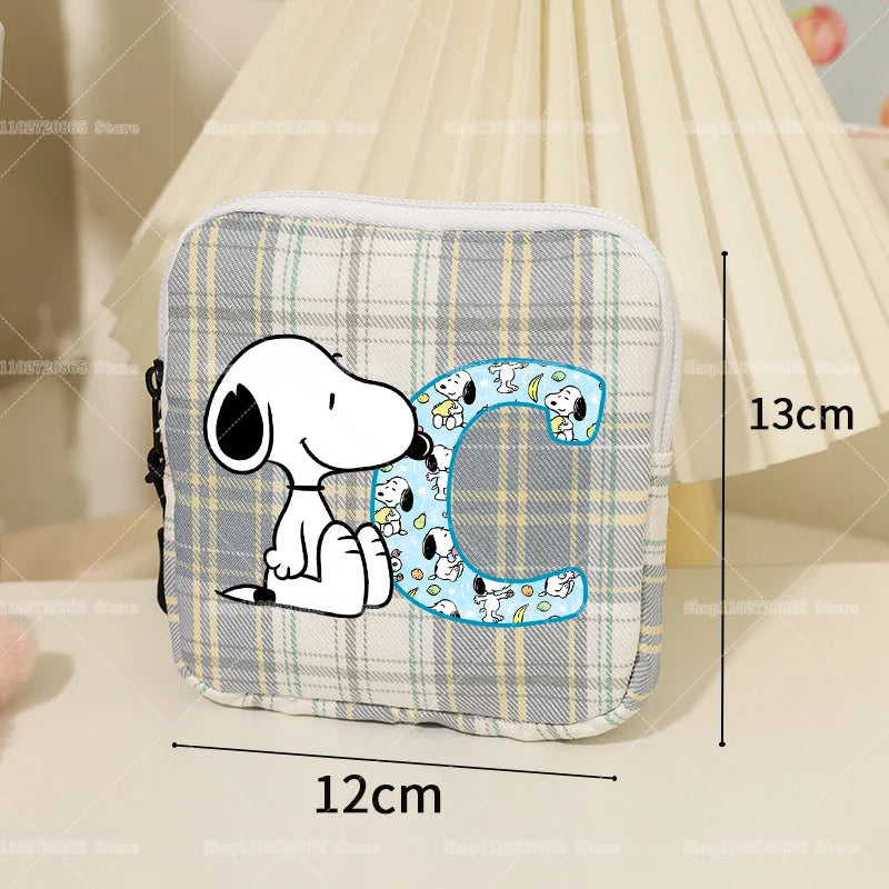 Snoopys Storage Bag Women Large-capacity Lipstick Sanitary Napkin Storage Bag Cute Anime Travel Portable Simple Girls Coin Purse