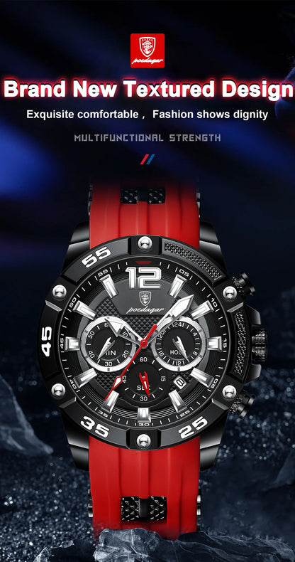 POEDAGAR Luxury Casual Men Watch Waterproof Luminous Chronograph Date Man Wristwatch High Quality Military Quartz Men's Watches