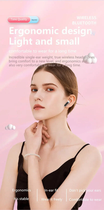 Apro138 True Wireless Bluetooth V5.3+EDR Transparency Headphones with ENC and LED Power Digital Display Stereo Sound Earphones
