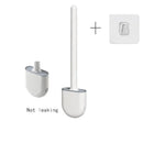 Wall Mounted Toilet Brush Replacement Long Handled Silicone Toilet Brushes Quick Drying Soft Bristles Toilet Bidet Bathroom Set