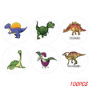 100-500pcs 1'' Round Dinosaur Stickers for Teacher Reward Stickers School Supplies Animal Incentive Roll Sticker for Home
