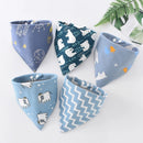 5pcs Baby Bibs Waterproof Pure Cotton Bilayer Saliva Towel Triangle Scarf Newborn Boys Girls Absorbent Cloth Bib Saliva Scarf