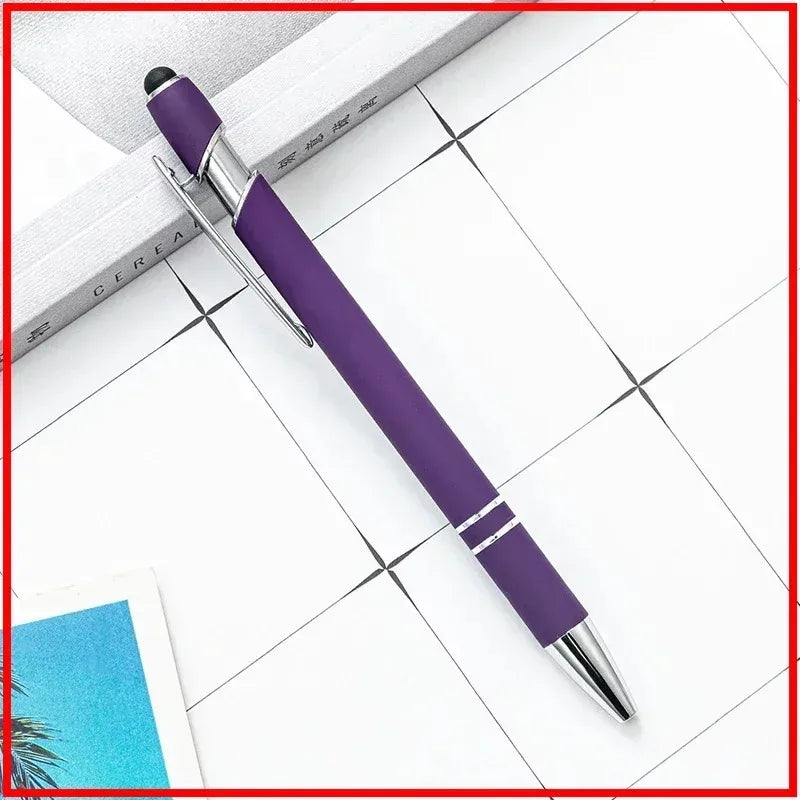 20-200 Pens Wholesale Metal Ballpoint Pen Touch Screen Pen Office School Advertising Pen Custom Logo Text Laser Engraving